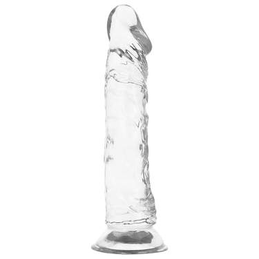 Dildo trasparente realistico con base ventosa e design flessibile